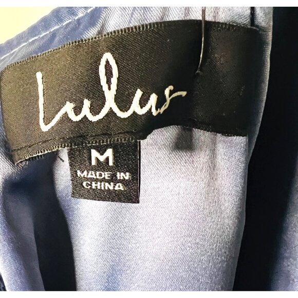 Lulus Light Blue Maxi Evening Gown With Spaghetti Straps & Flowing Skirt Medium - Picture 4 of 6